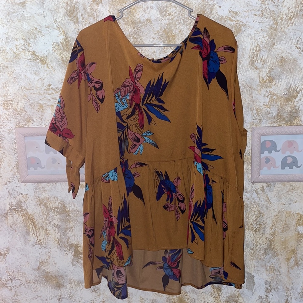 Brown floral top
